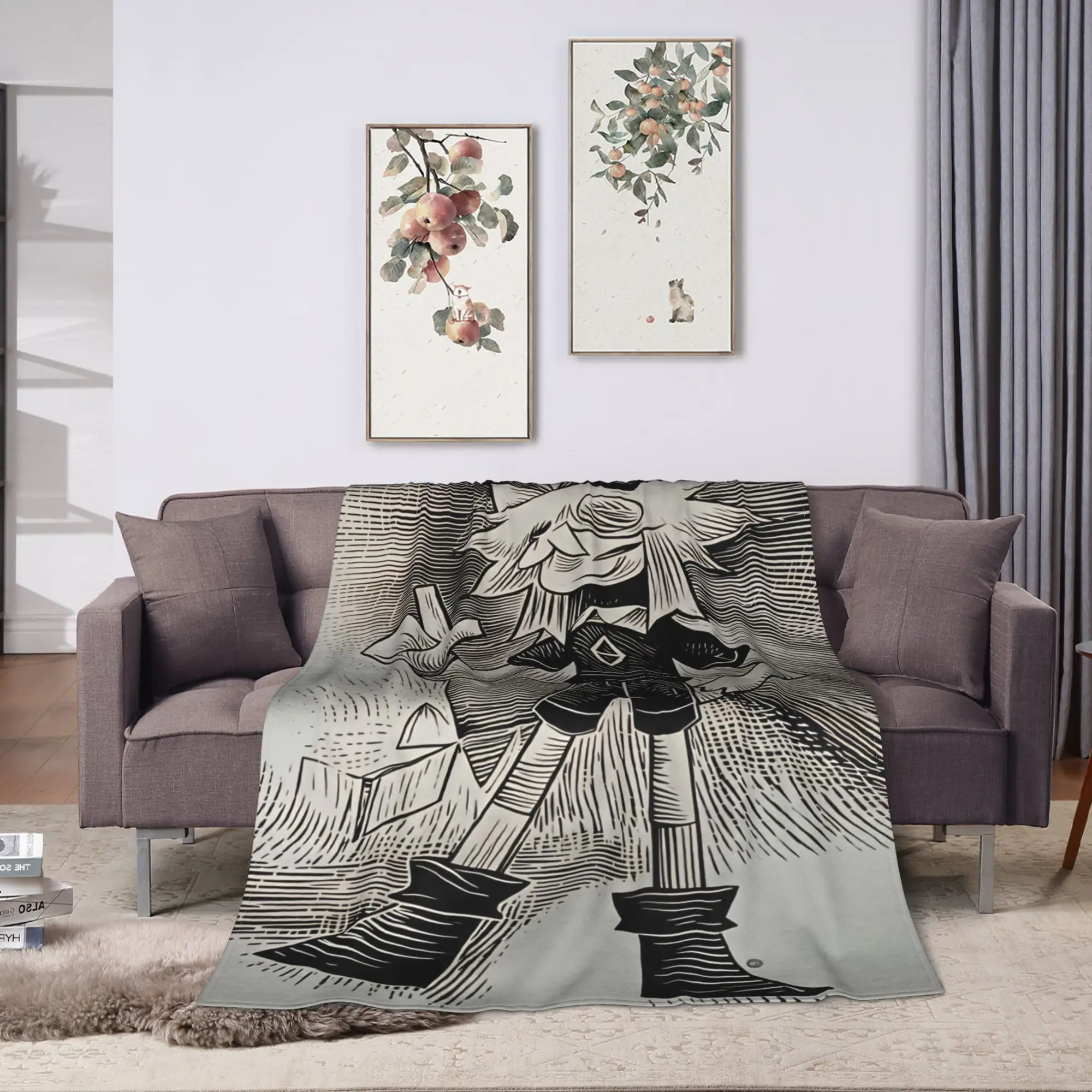 Fundamental Paper Education Anime Soft Blanket  Picnic Plush Bedding Throws Novelty Bedroom Flannel Bedspread Sofa Bed Cover