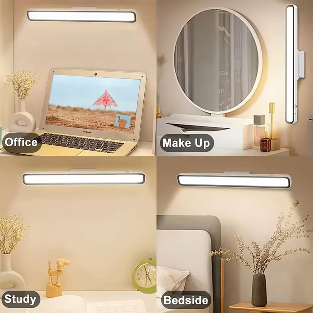 Reading Table Lamp LED USB Rechargeable Light Remote Control Stepless Dimming Table Lamp Hanging Magnetic Bedroom Night Light image 2