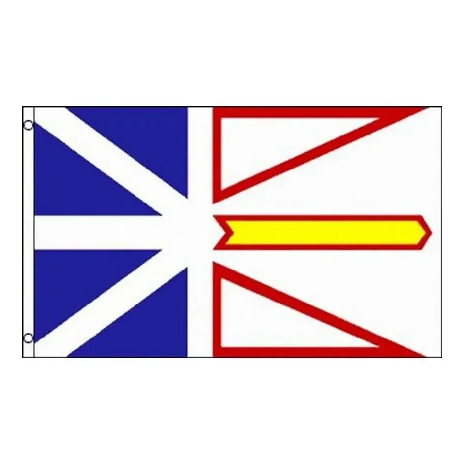 Newfoundland and Labrador Emblem Flag Canada Polyester Printed Banner Tapestry For Decor