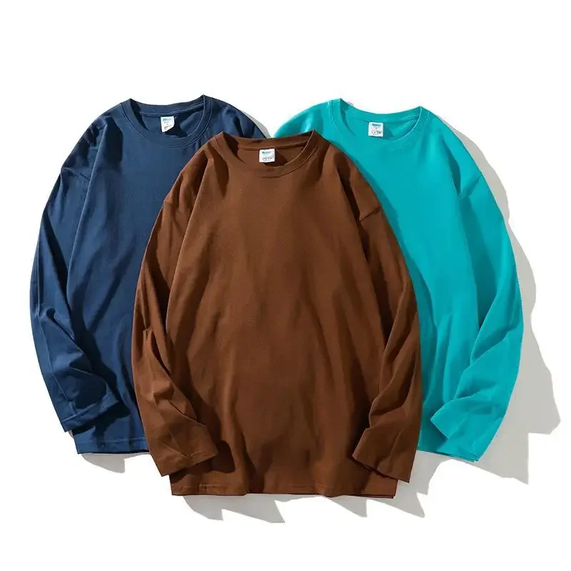 100% Cotton Custom Men Women Long Sleeve T Shirt Make Your Design Logo Pictures or Texts Printed Design Gifts for Friends