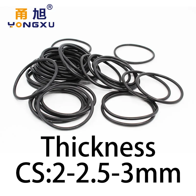 O-ring thickness 2-2.5-3mm CS fluororubber FKM sealing temperature resistant gasket rubber ring complete in specifications.-.