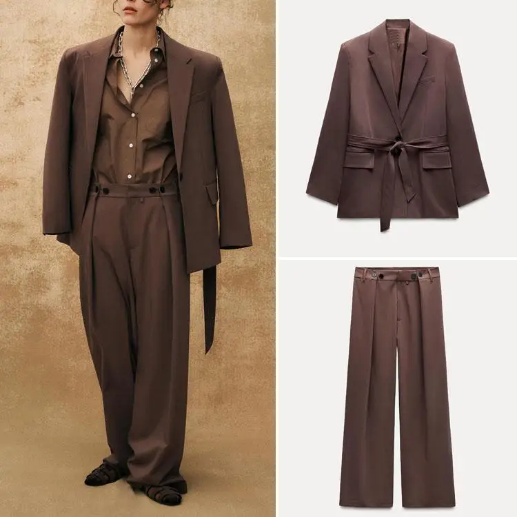 

Весенняя новинка: женский повседневный костюм (пиджак 1255791, брюки 5030401) – модная китайская этническая женская одежда