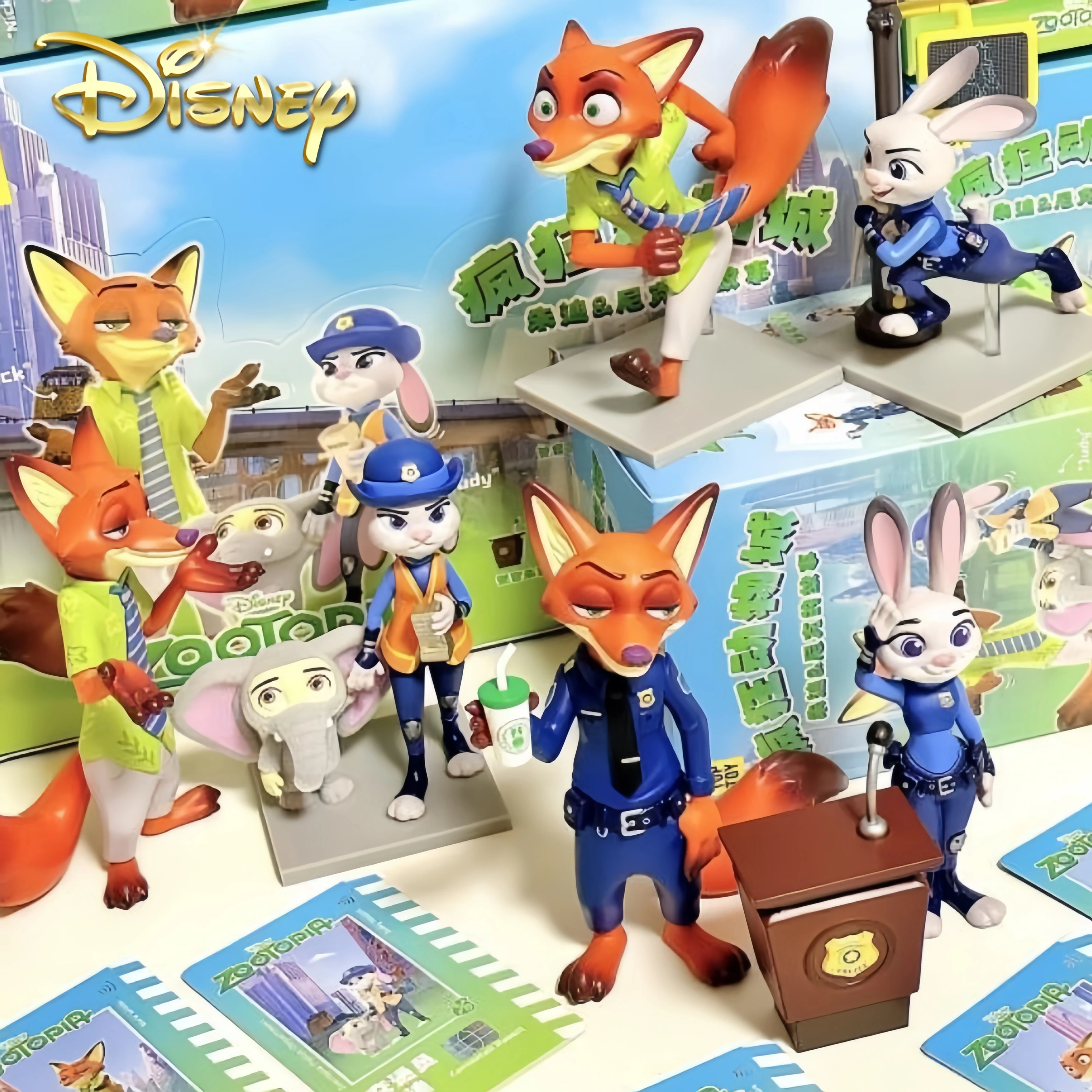 Disney Zootopia Judy และ Nick'S Story Series กล่องตาบอดอะนิเมะ Figurines ตุ๊กตาตุ๊กตาของขวัญเด็กเดสก์ท็อปคอลเลกชันของขวัญ