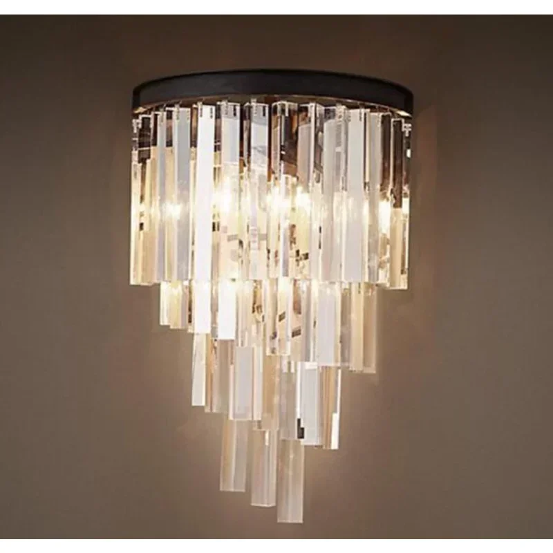 Factory Outlet Modern Art Decor Vintage K9 Crystal Chandelier Wall Sconce Lamp Light Lighting for Home Hotel Dining Room Decor