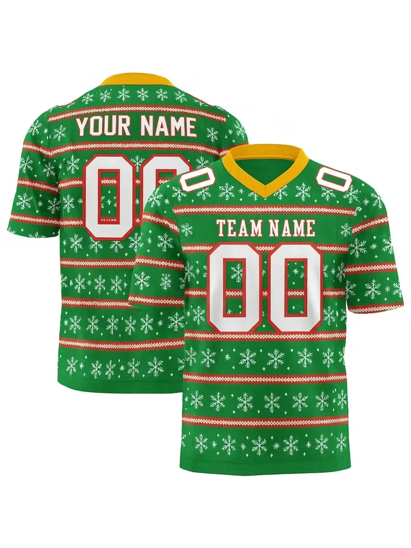 

Рождественская футболка с именем команды по индивидуальному заказу, персонализированная рождественская мужская спортивная футболка с v-образным вырезом «сделай сам», свободная быстросохнущая командная форма