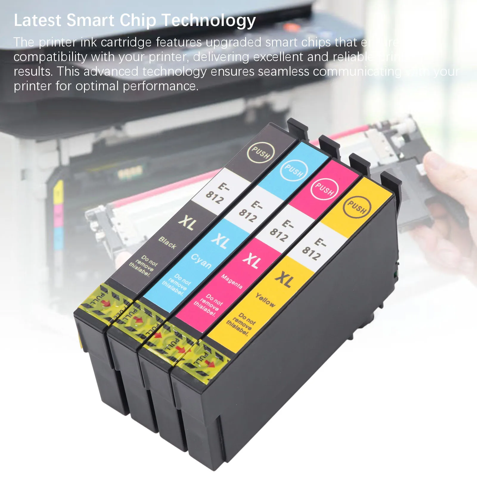 812XL Ink Cartridge Set Black Cyan Magenta Yellow Remanufactured Ink Cartridge for Workforce Pro WF-7840 WF-7820 WF-7310