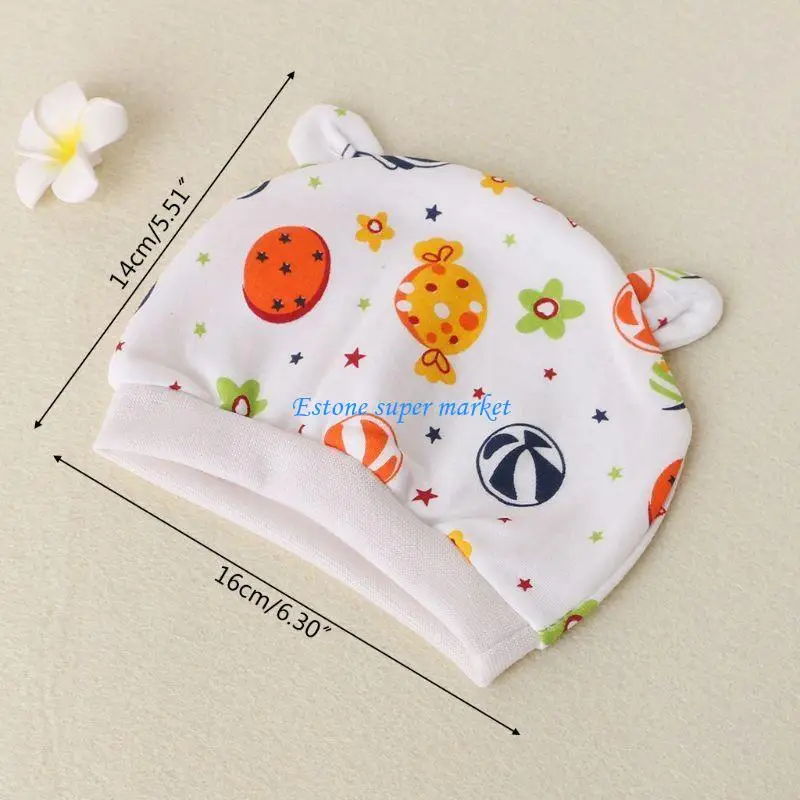 090B Infant Baby Hat Cartoon Print Hat Spring Autumn Newborn Girls Beanie Tire Hat Baby Clothing