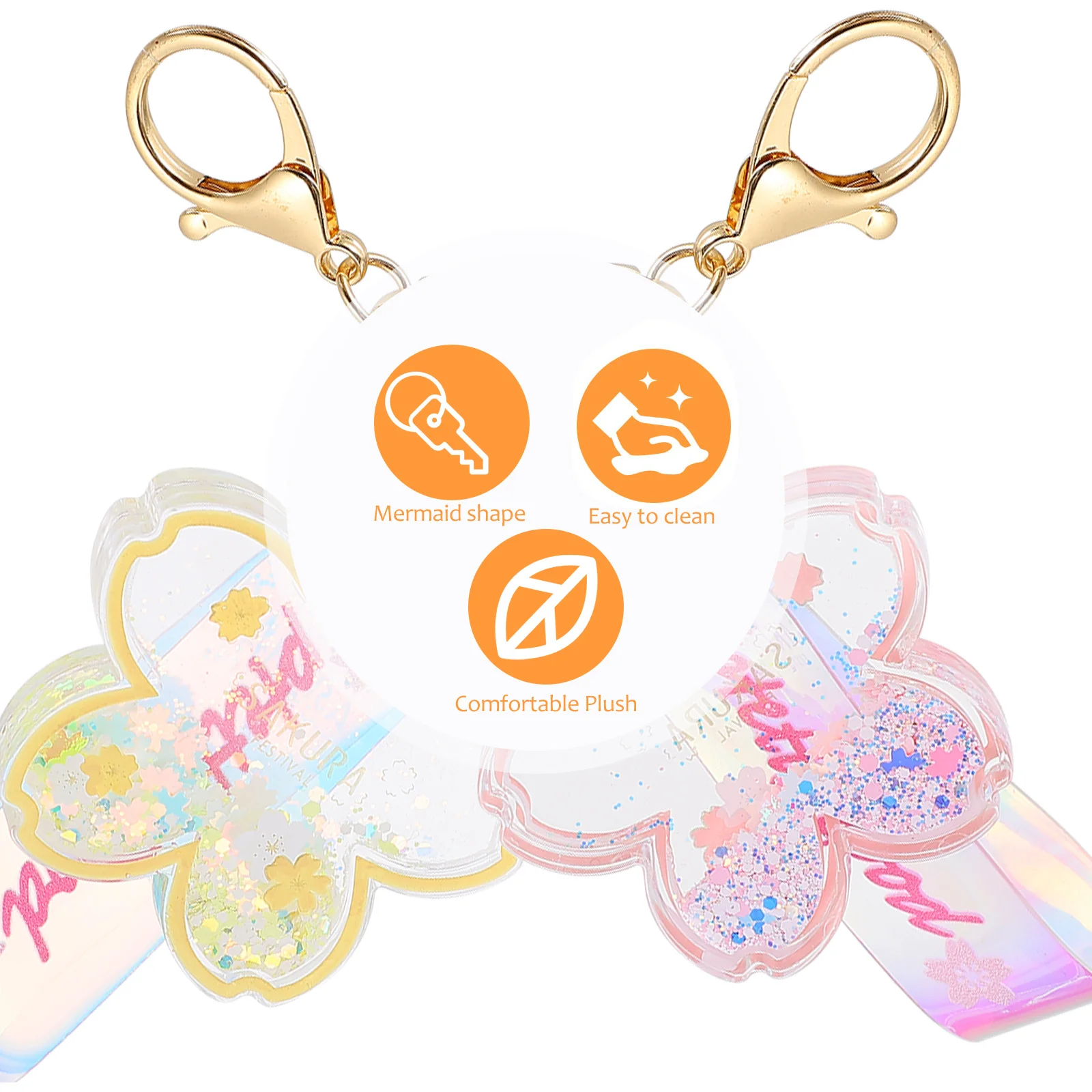 

2Pcs Flower Key Chains Acrylic Durable Chic Flower Pendant Key Rings Lightweight Practical for Car Handbag Purse