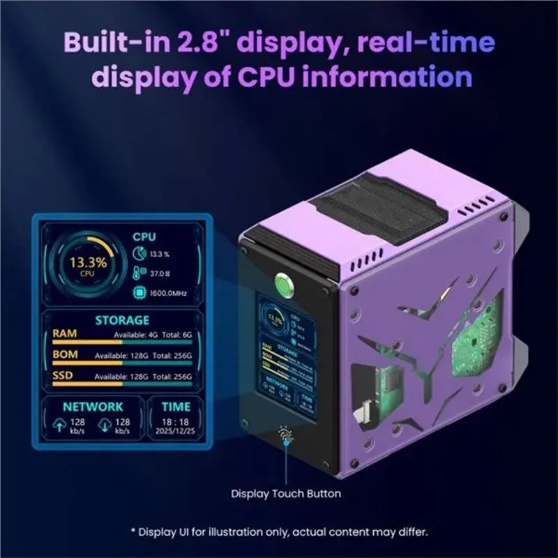 [NEW!】 For Raspberry Pi 5 Compatible RGB Case With 2.8