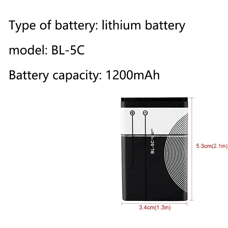 BL 5C BL5C BL-5C 3.7V lithium polymer mobile phone battery for Nokia 1100 1110 1200 1208 1280 2600 2700 3100 3110 5130 6230 1600