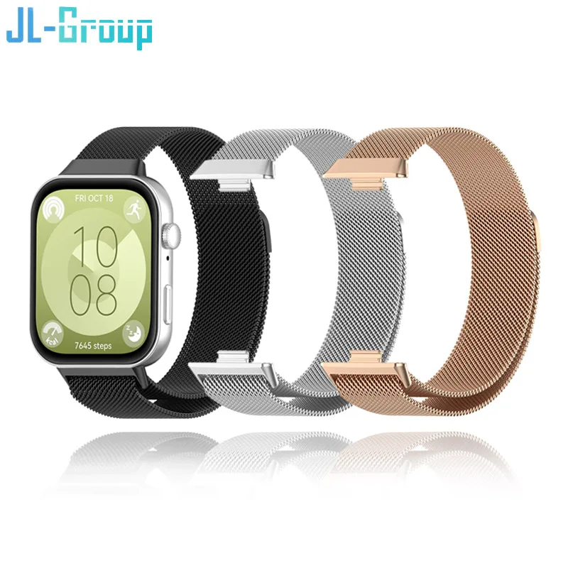 Metal Strap For Huawei Fit 3 Band Magnetie Fit3 Bracelet Milanese Loop Huawei Fit 3 Watchbands Replacement Accessories