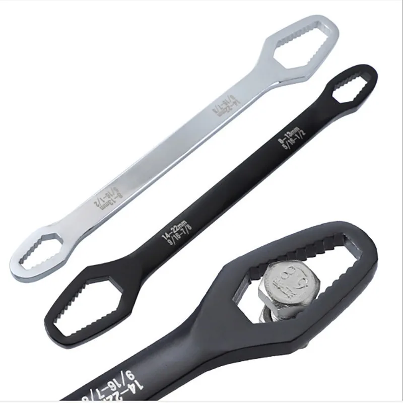 Universal plum blossom wrench double-ended self-tightening adjustable wrench 8-22mm special-shaped multi-purpose handle