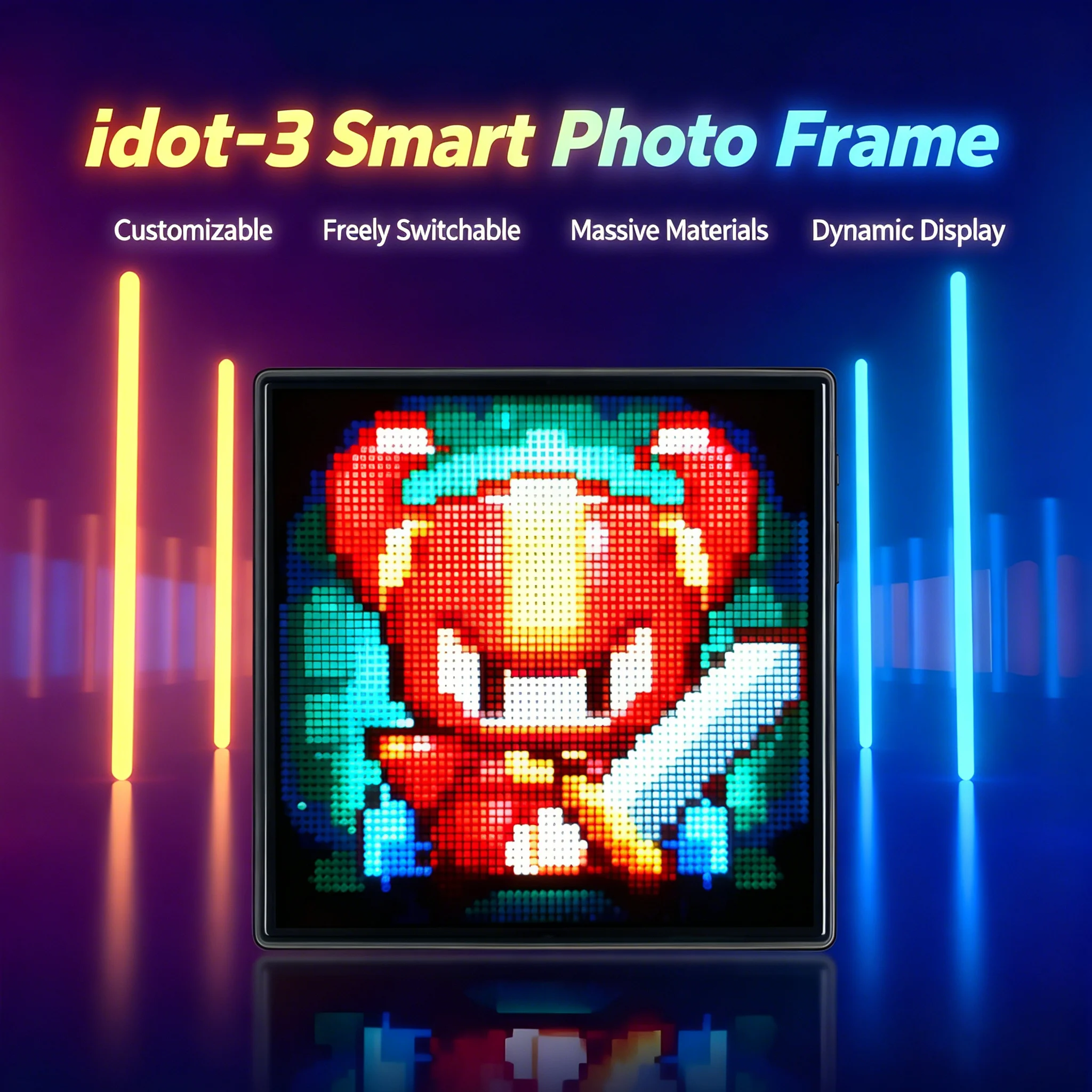 ledピクセルアートフォトフレーム、app-bluetooth制御スマートピクセルディスプレイ画面、カスタムアニメーションテキストピクチャーフレーム、ゲーミングルーム用