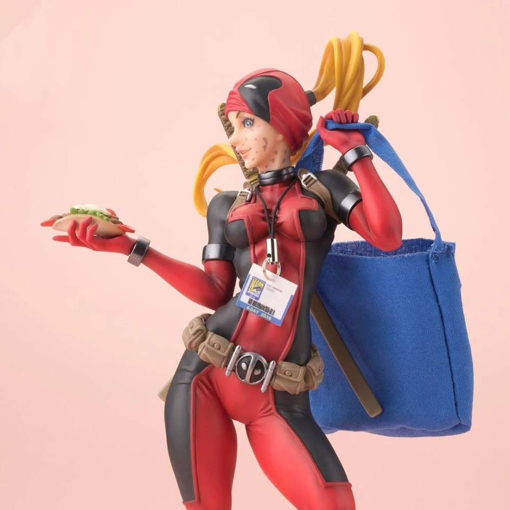 Figura de Los Vengadores de Marvel Comics para niños, juguete de película de animación que rodea a Miss Deadpool, modelo de muñeca hecha a mano, adornos de escritorio