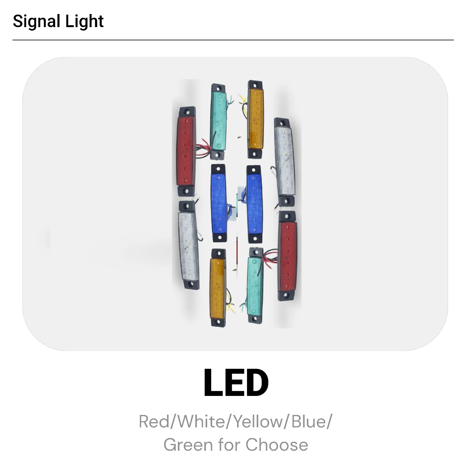 10PCS 95x20mm Plastic LED Side Marker Light Car Signal Indicator Lamp Green Glass For Truck Pickup Offroad SUV