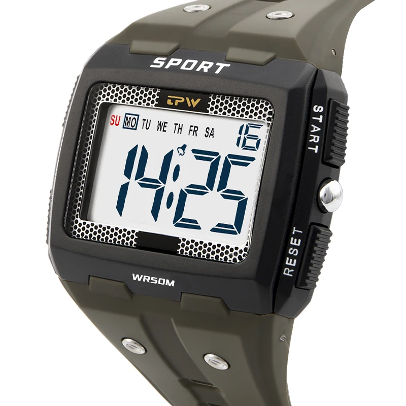 TPW Oversized Digital Watch Big Numbers Easy to Read 5ATM Water Resistant