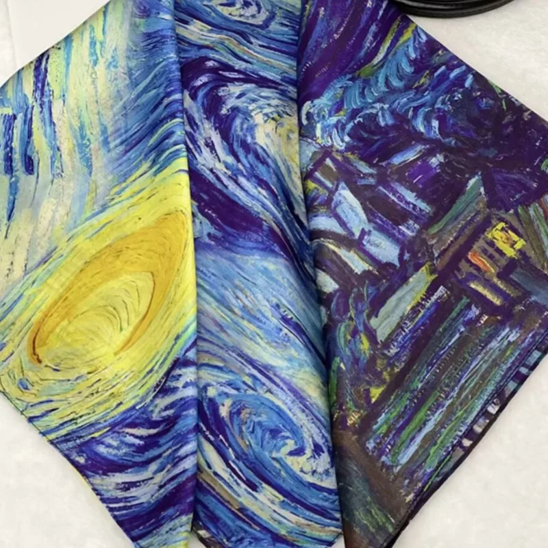Chinese Style Spring and Autumn Gift Dunhuang Mural Medium Kerchief Scarf 70cm Square