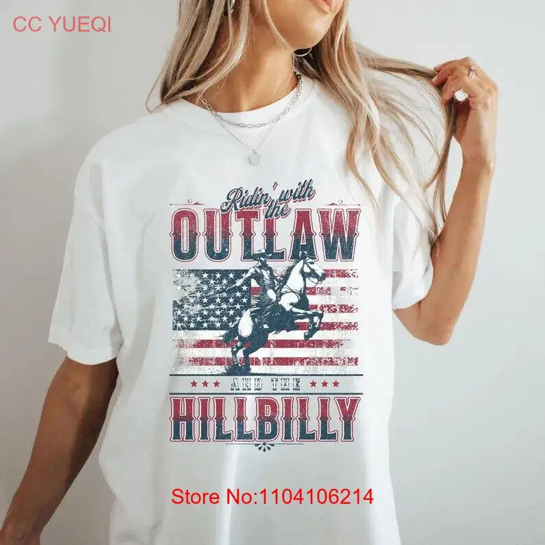 Ridin With The Outlaw And The Hillbilly Trump Shirt 2024 Election Conservative