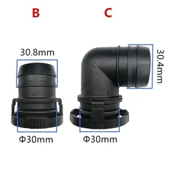 big size 30mm Exhaust pipe fittings plastic exhaust tube connector for car 1PC