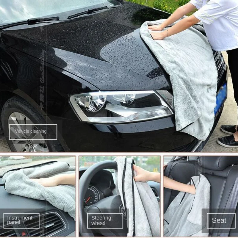 

Microfiber Double-sided Coral Fleece Car Wash Accessories 100X40cm Super Absorbency Car Cleaning Cloth One-Time Drying