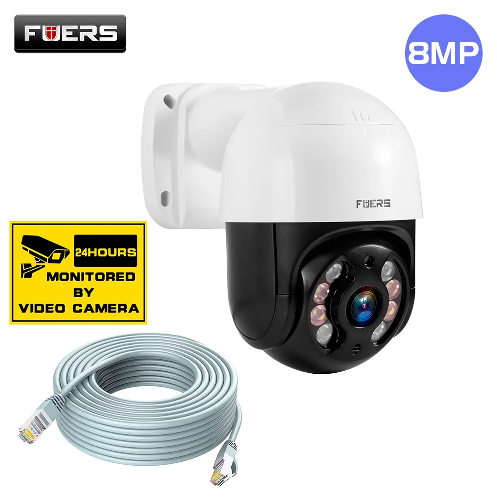 

FUERS 4MP 8MP Poe Camera AI Smart Two Way Audio Outdoor Detection IP66 Waterproof CCTV Video Surveillance IP Security Camer