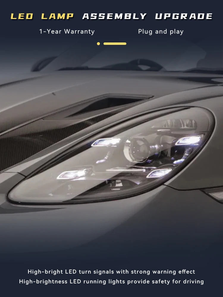 Auto Car Headlights LED Lamps For Porsche Cayman boxster 718 2016-2023 Upgrade Style Front Lamp DRL Automotive Tools Accessories