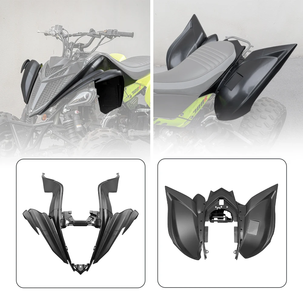 

KEMIMOTO ATV Mud Flaps Mud Guards Extension Kit Compatible with Yamaha Raptor 700 700R 2013-2025 Front Rear Wheel Fender Flares