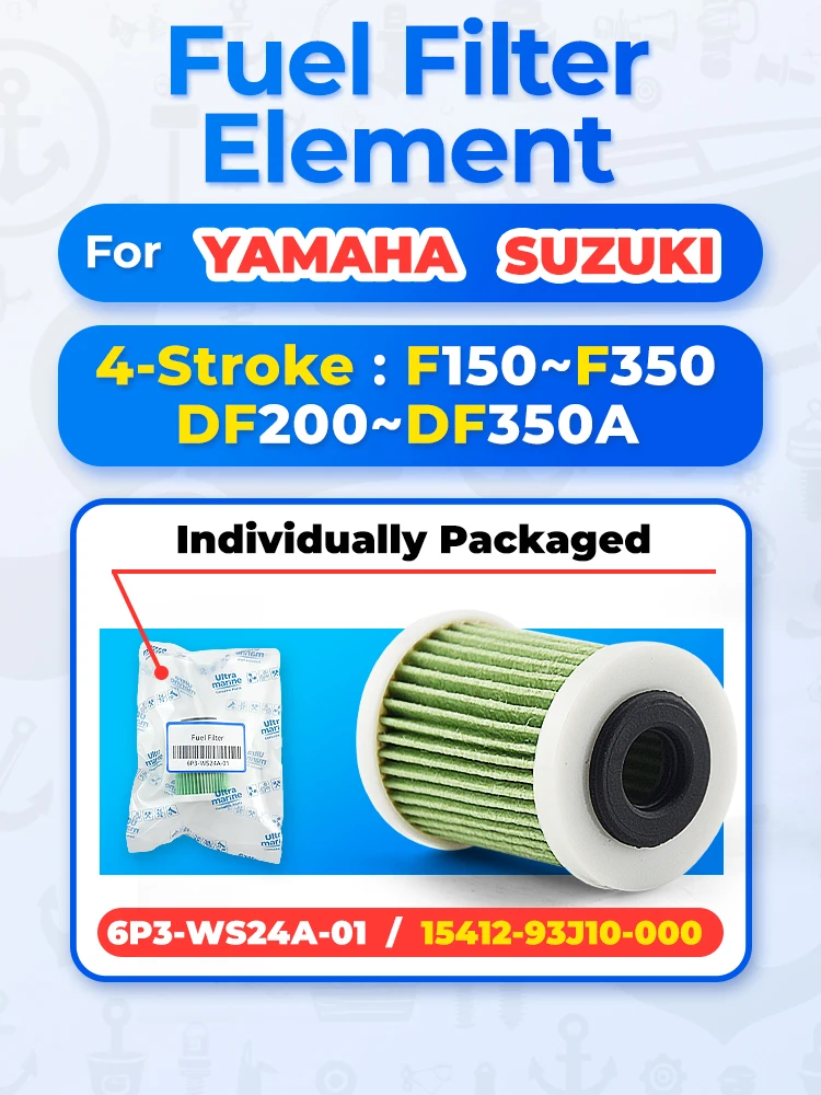 Fuel Filter Element 15412-93J10-K for Suzuki DF200-350 / Yamaha F150-350 (Replaces 6P3-WS24A)