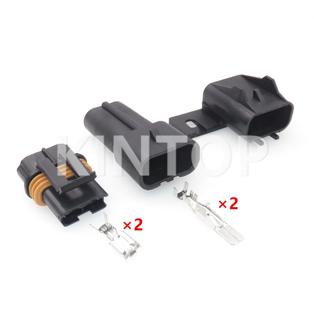 1 Set 2 Pins Automotive Electronic Fan Plug AC Assembly 12103172 12033769 12033731 Car Waterproof Connector For Buick