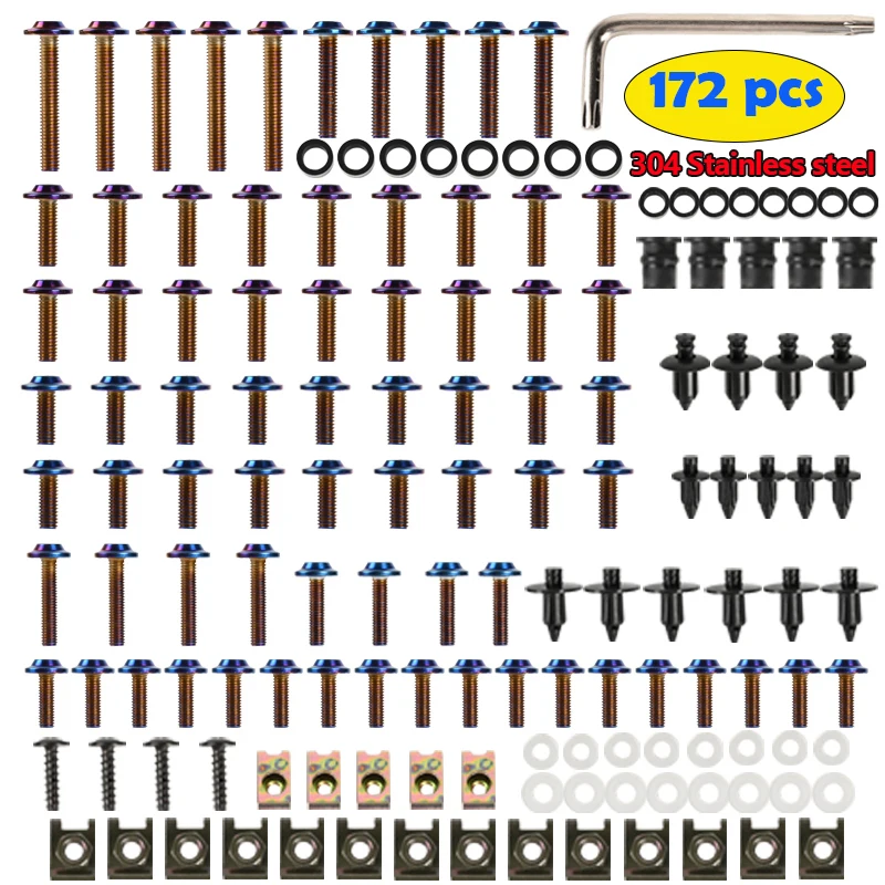 

Болты для обтекателя мотоцикла, болты корпуса ветрового стекла и комплект винтов из нержавеющей стали для Kawasaki NINja 400 650 1000sx Z400 Z650 Z750 Z800 Z900 Z1000 R SX