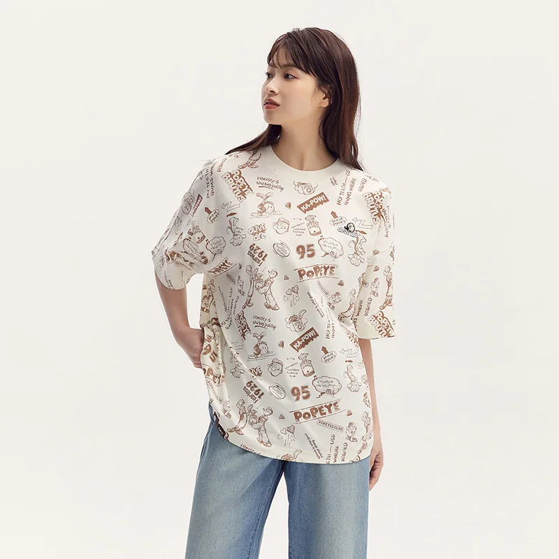 Semir Short Sleeve T-Shirt Women Popeye Co-branded 2024 New Version Oversize Summer Outfit