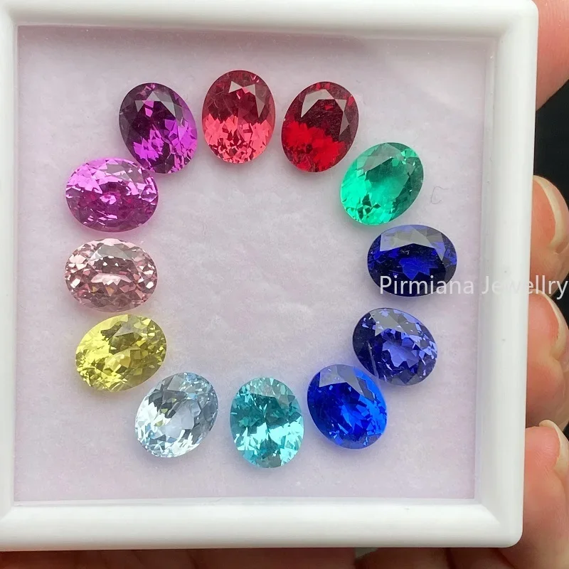 Pirmiana Népi Ovális Alakít Laboratórium Serdül Gemma Zsozsó Smaragdzöld Vörös Ruby valamint colorfull  saaphire Ingó- stones számára diy ékszer