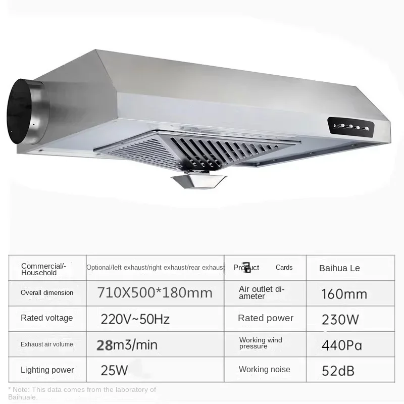 Ultra-thin side air range hood, side row and garage range hood, rear row of grate range hood