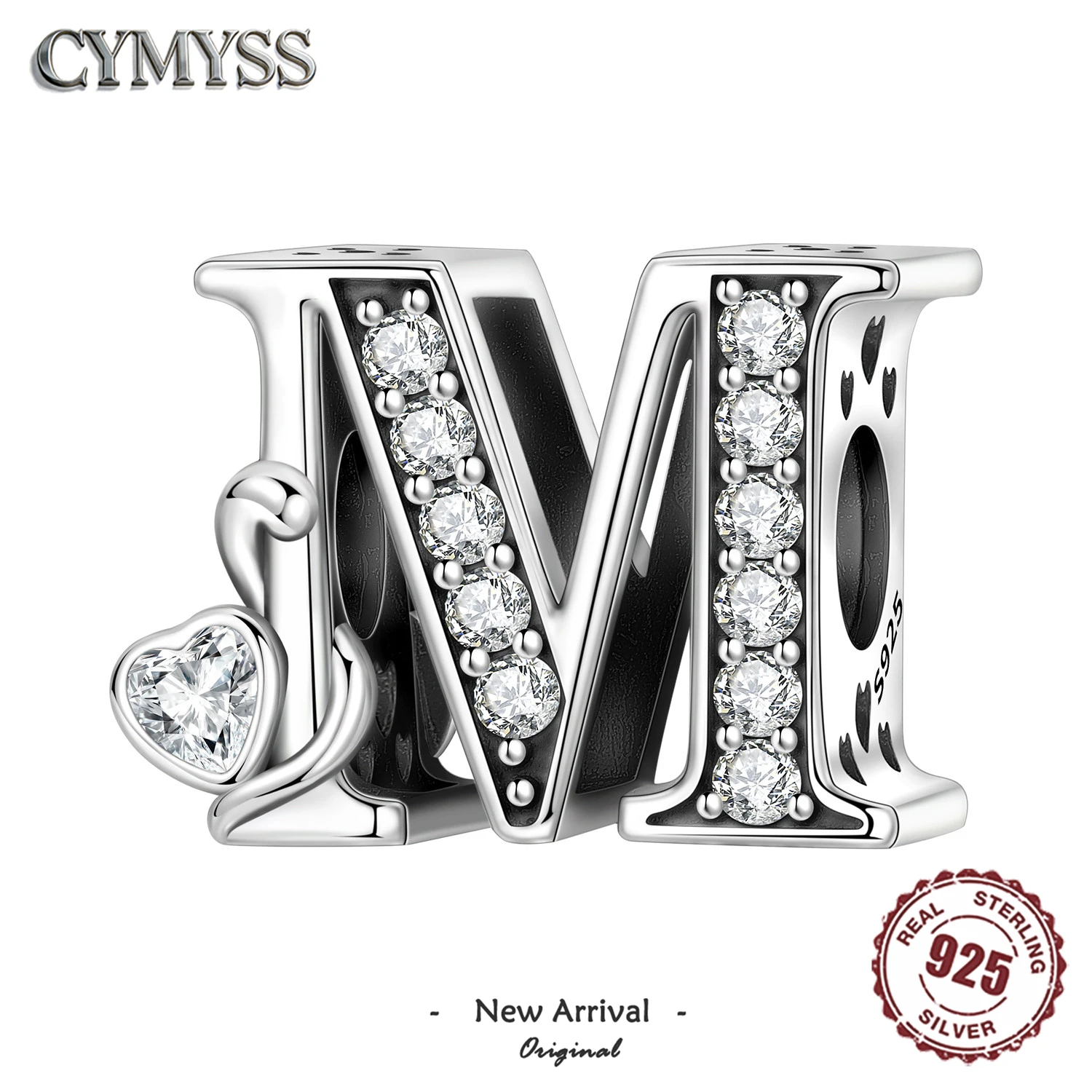 2026 New 925 Sterling Silver Zircon Scroll Grass Pattern 26 Letter Bead Charms for Women Fit DIY Bracelet Necklace Jewelry Gift