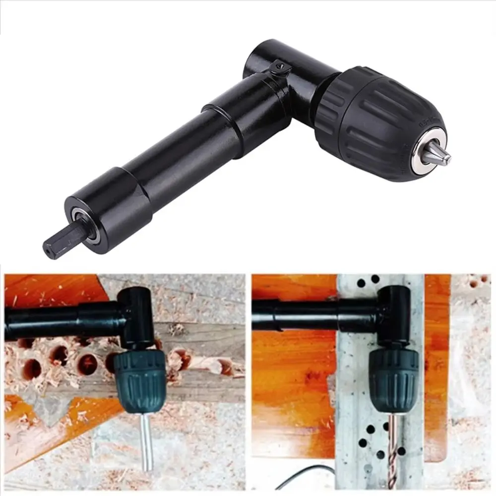 

90 Degrees Right-angle Adapter Right Angle Bend Professional Drilling Extension Chuck Black Cordless Drill Attachment