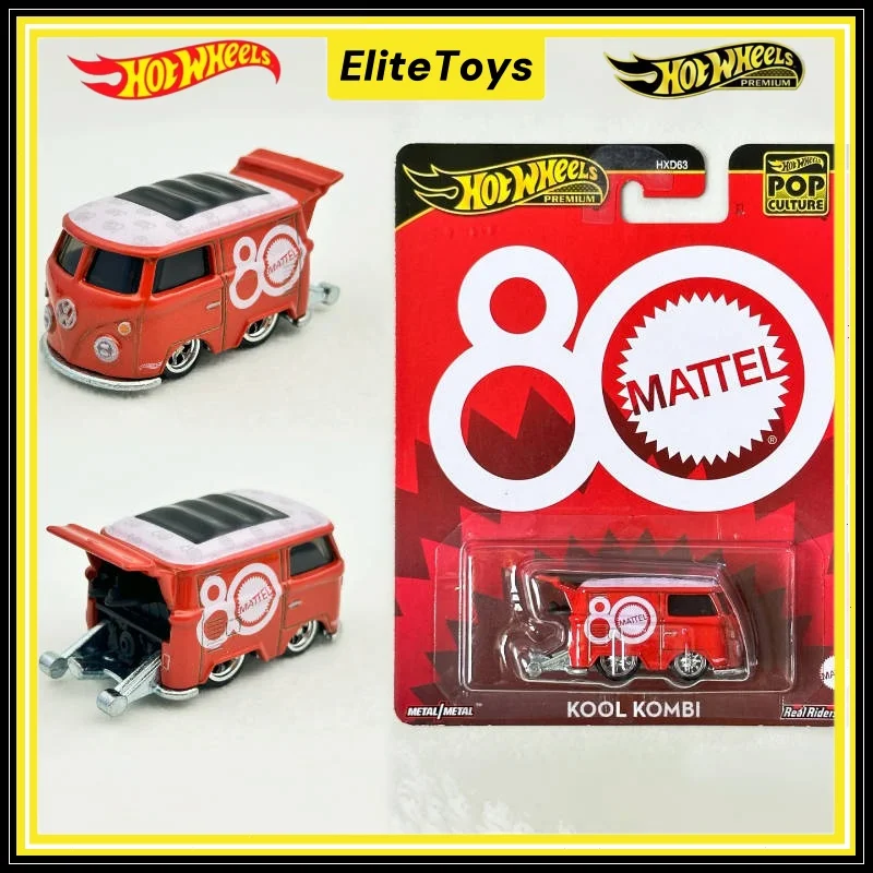 Genuíno Hot Wheels Premium KOOL KOMBI Pop Culture 80o Aniversário Limitado Metal Colecionável 1/64 Diecast Car Model Vehicle Toys