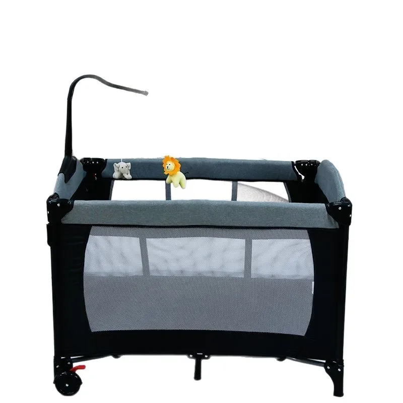

1Foldable Splicing Queen Bed Portable Baby Bed Diaper Table Multifunctional Newborn Cradle.