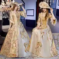 Vintage European Court Medieval Victorian Costume Dresses Renaissance Noble Women Marie Ball Gown Rococo Baroque Gowns
