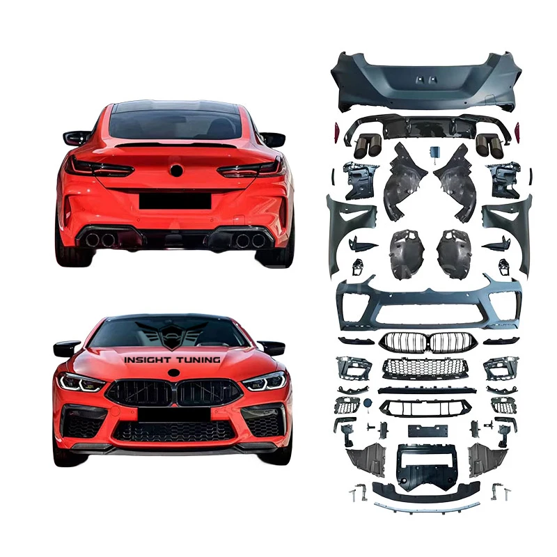 Insight tuning car bumper head light and tail  bodykit for BMWs 8 series G14 G15 2 door M8 body kit 2019+