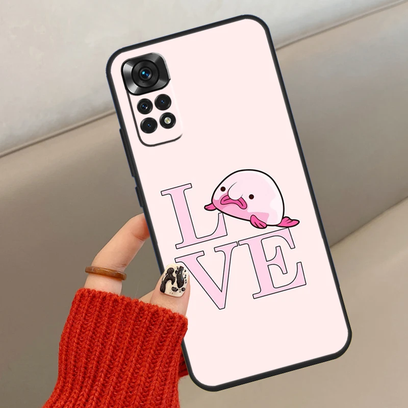 Cute Blobfish Phone Case For Xiaomi Redmi Note 8 9 10 11 12 Pro 11S 10S 9S 8T Redmi 10A 10C 9A 9C Cover