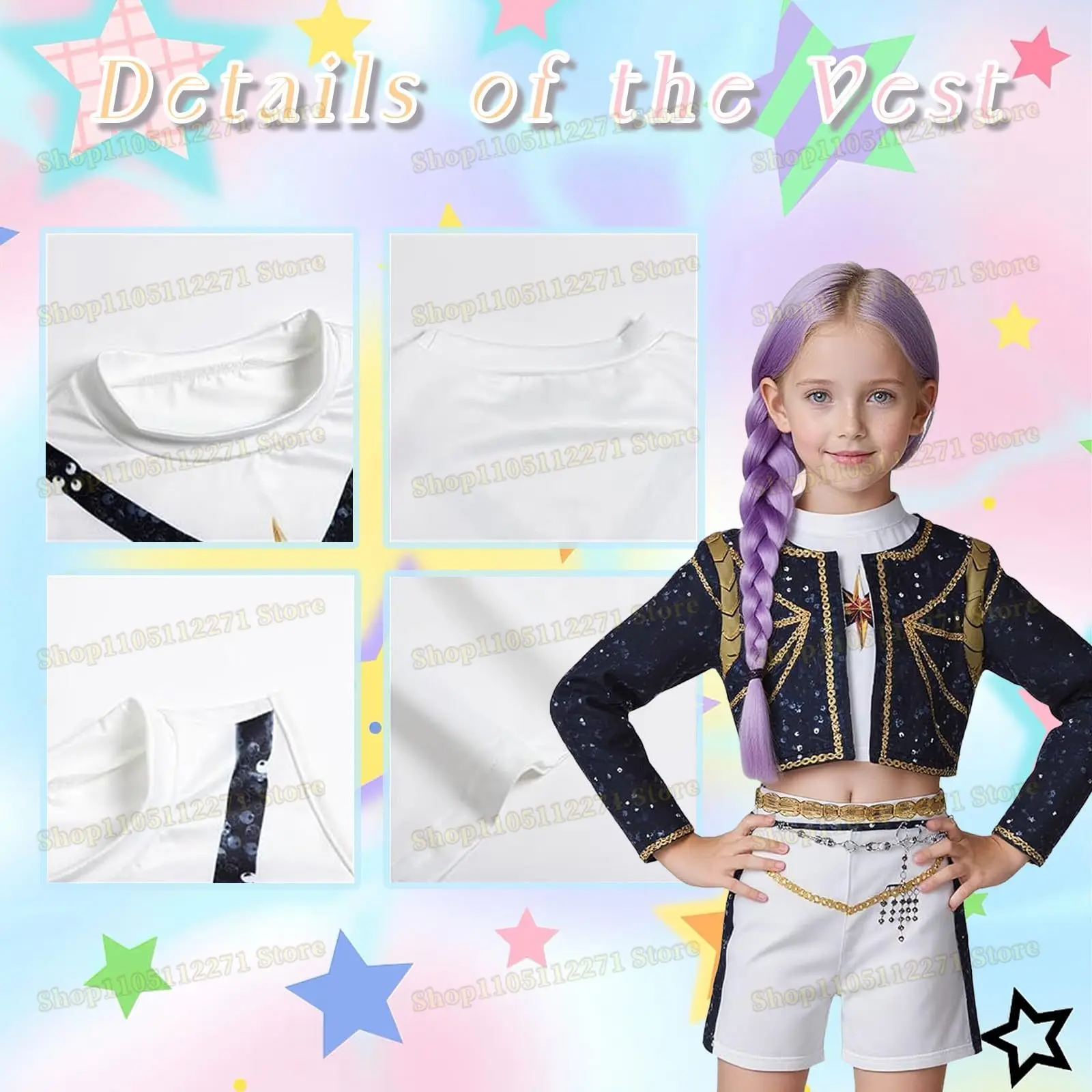 New 2025 Anime KPop Huntrix Zoey Mira Rumi Demon Hunters Cosplay Costume Girls White Black Golden Halloween Outfit