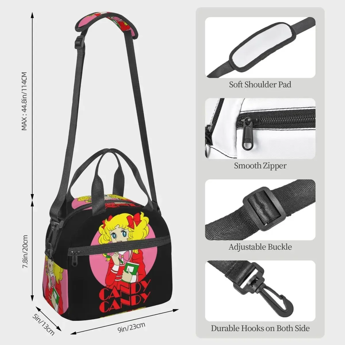 Candy Candy Anime Japan Essential Insulated Lunch Bag for Kids School Cooler Thermal Box Tote Leakproof Lunch Boxes
