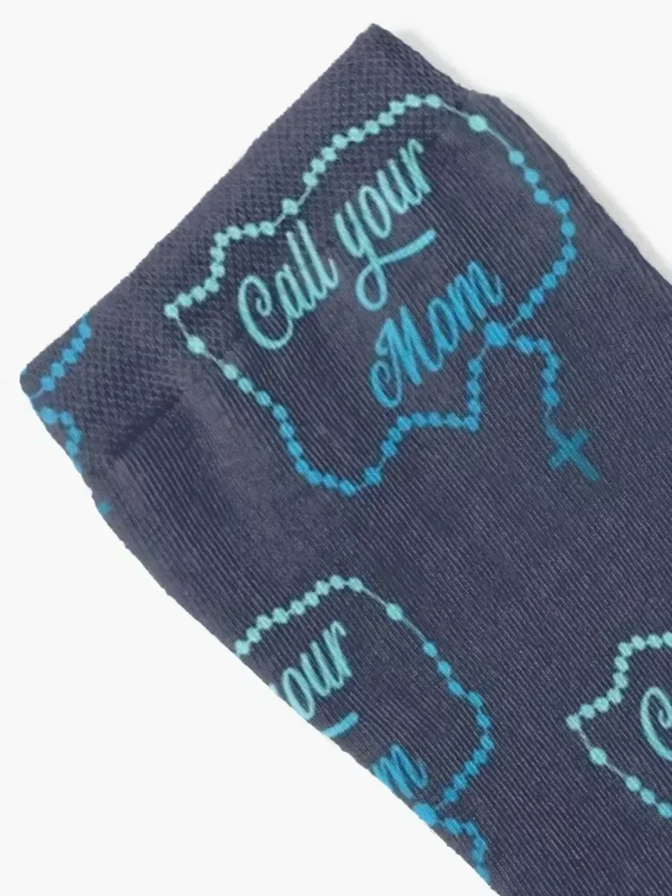 Call Your Mom : Catholic Rosary Humor Socks Lots crazy Designer Man Socks Women's