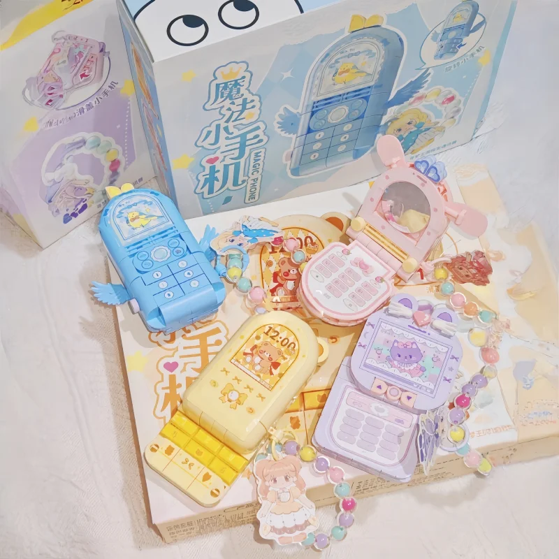 

Weekit Dream Princess Magic Small Mobile Phone Building Blocks Flip Phone assembly Cartoon Cute Toy Holiday Gifts