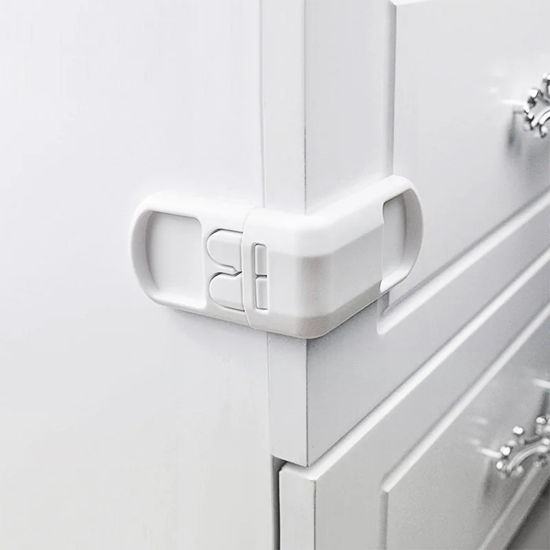 

Cabinet Drawer Safety Lock Baby Anti Pinching Hand Protection Plastic White Buckle Child Proof Latch for Children Home Safety