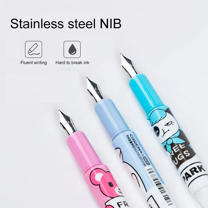 Ink Pen 3360k Portable With Erasable Ink Cartoon Gift Kids Stationery Metal Nib Fountain Pens Ink Nibs For Fountain Pens