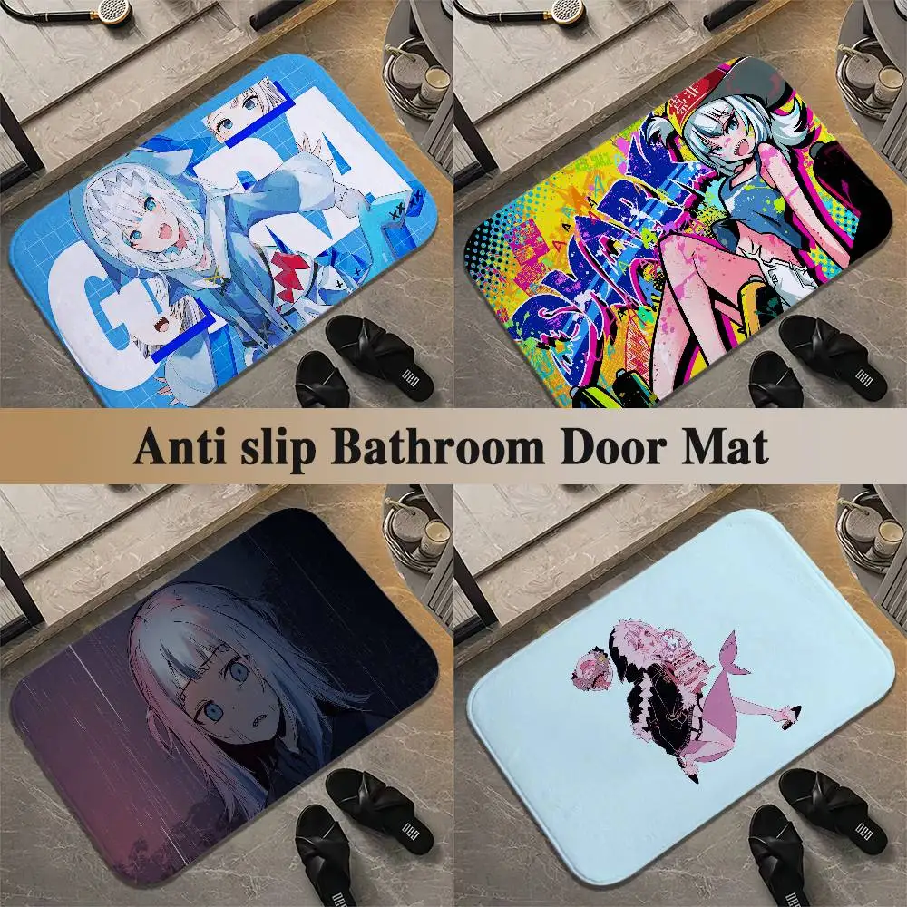 

Gawr Gura Floor Mat Printed Large Carpets Room And Bedroom Carpets Bathroom Anti Slip Door MATS Small Carpets