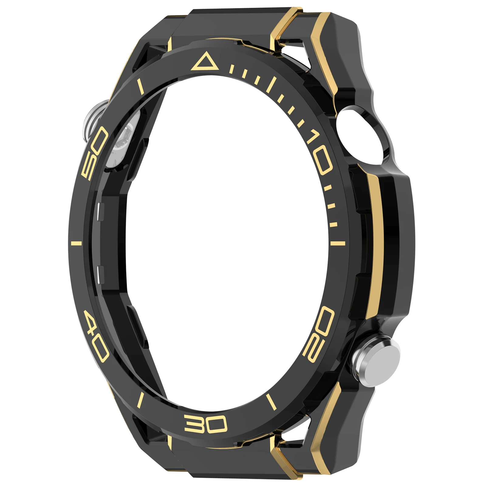 PC Protective Case for Huawei Watch GT 6 46mm Smart Watch Transfer Cover Shell Scratch Resistant - Black  /  Gold