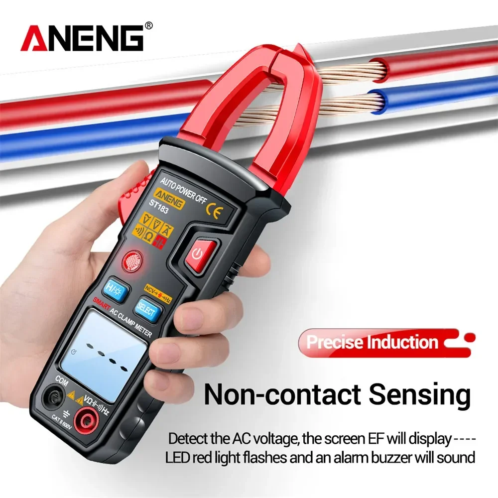 ANENG ST183 Digital Clamp Meter 6000 Counts True RMS Multimeter AC/DC Voltage Tester 600A Ammeter Pliers NCV Ohm Capacitance Hz