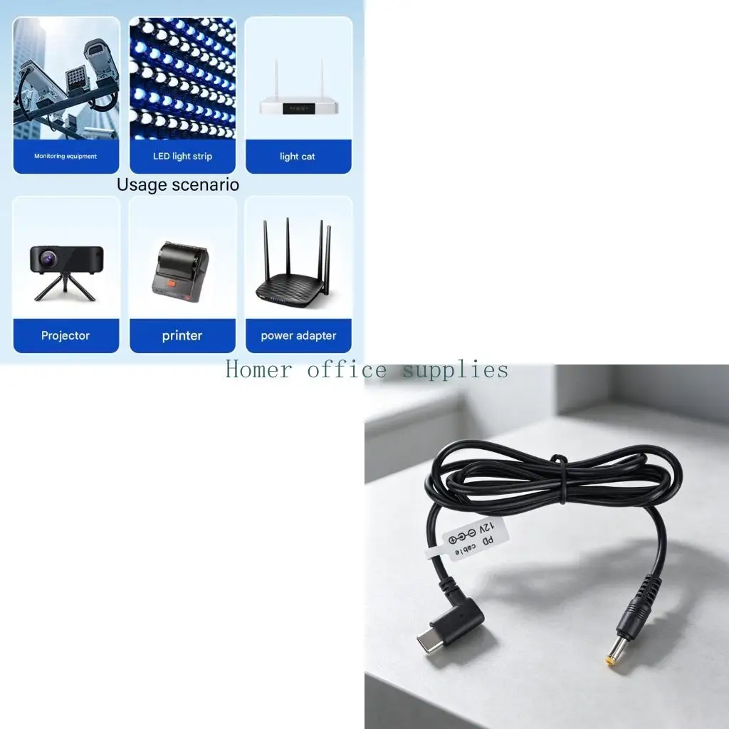 K43B 100cm USB C 12V to x 1.7mm DC4017 Cable, 1M Spare Cord
